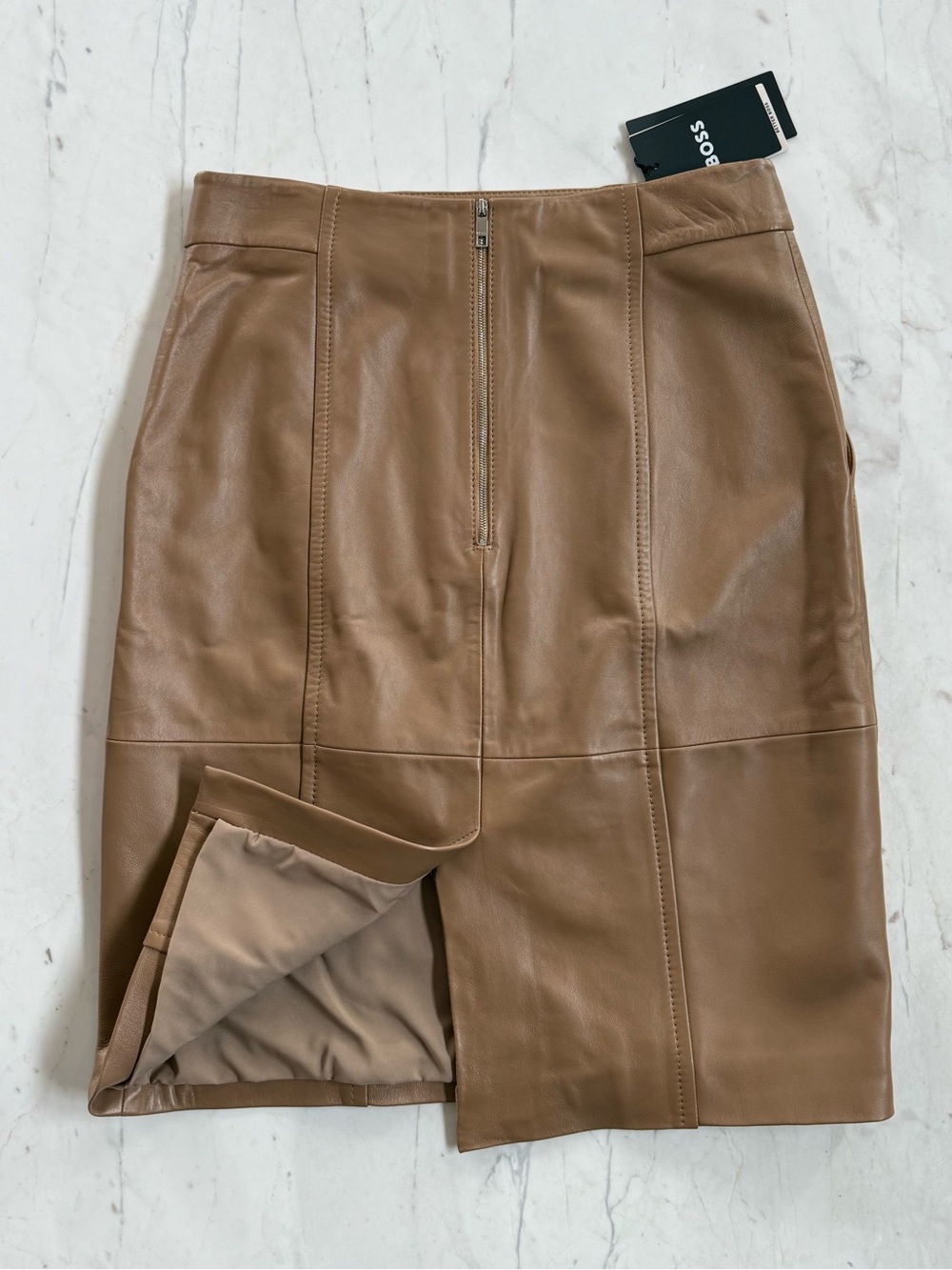 New BOSS Seleni Leather Pencil Skirt - Picture 7 of 16